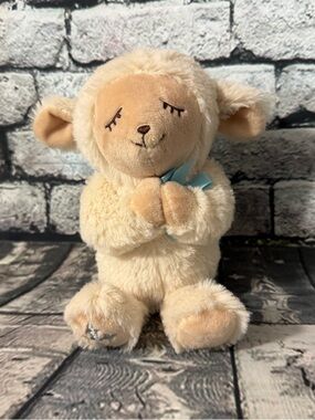 My Mate Zoe Praying Lamb with Silver Cross Plush 6” Lovey Cuddle Toy (PL-04)